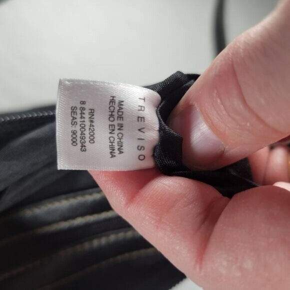 Treviso Black Crossbody Woven Bag with Front & Back Pockets - Picture 7 of 7